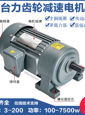 台力卧式齿轮减速电机380v三相变频调速电机220v一体大扭矩机750w