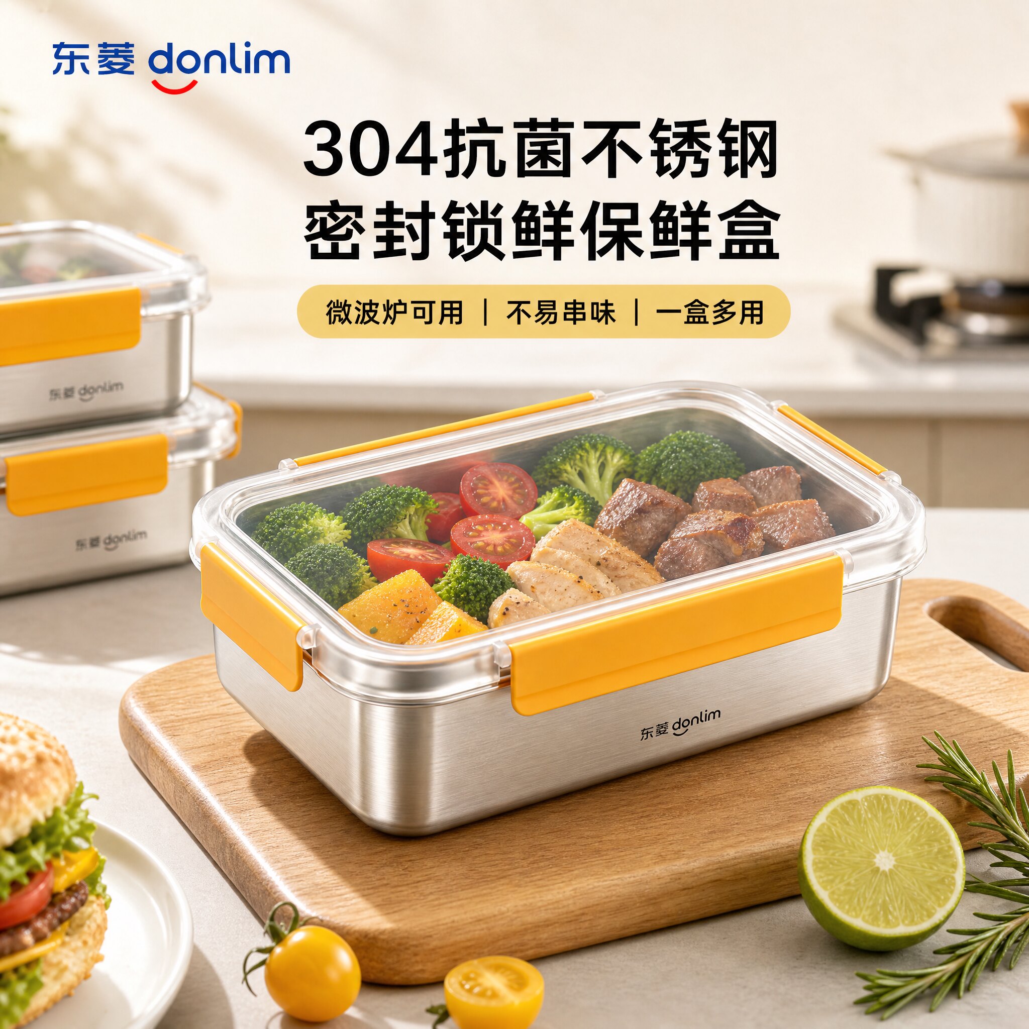 东菱不锈钢保鲜密封饭盒可微波炉