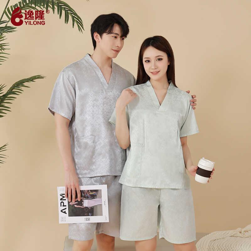 汗蒸服新款男女款大码按摩洗浴浴衣家居睡衣足疗足浴桑拿按摩套装