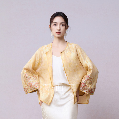 【书苡】莨西子新中式国风桑蚕丝薄款外套女2026春款新品上衣宽松