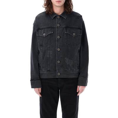 BALMAIN Worn-effect denim jacket