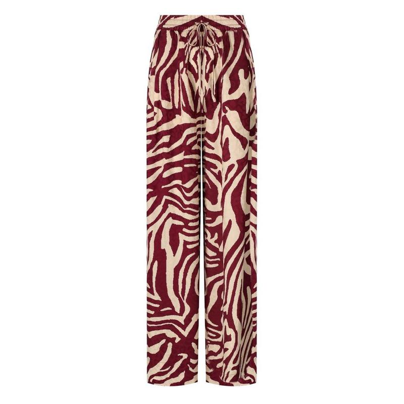 ESSENTIEL ANTWERP  FIBONACCI BURGUNDY WIDE LEG TROUSERS 运动服/休闲服装 运动中长裤／短裤 原图主图