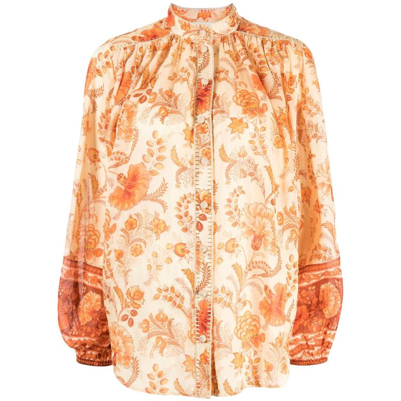 ZIMMERMANN JUNIE FLORAL BLOUSE