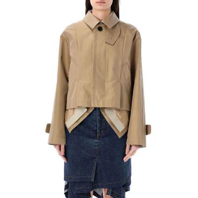 SACAI CROPPED TRENCH