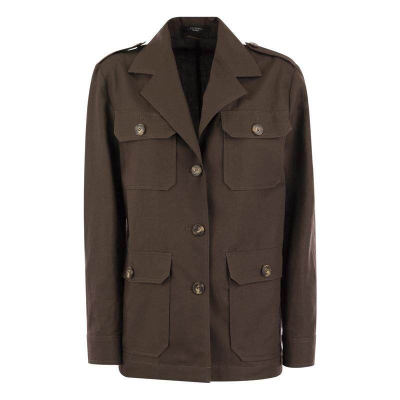 weekend max mara bacca - cotton and linen safari jacket