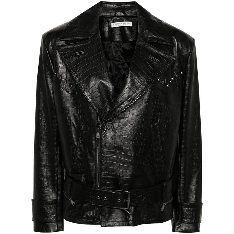 ALESSANDRA RICH JACKET WITH CROCODILE EFFECT