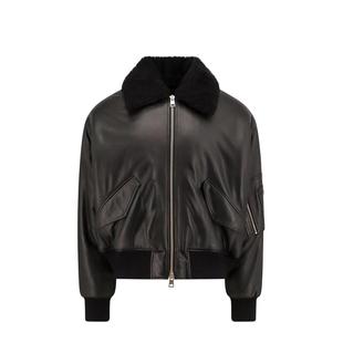 Bomber Ami Paris Leather Jacket