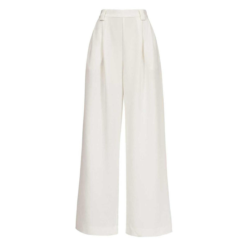 ESSENTIEL ANTWERP DUTCH OFF-WHITE WIDE LEG TROUSERS