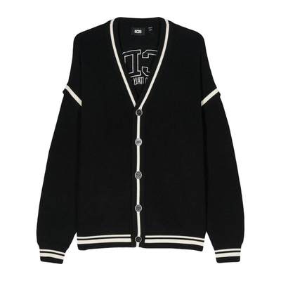 GCDS COTTON CARDIGAN WITH LOGO EMBROIDERY