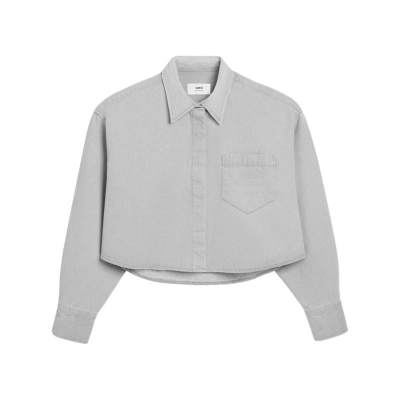 AMI PARIS logo-embossed denim shirt