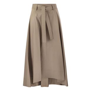 lightweight satin stretch skirt Long cotton PESERICO