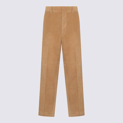 PALM ANGELS BEIGE COTTON PANTS