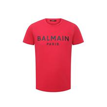 红圆领高端轻奢T恤男士 2024夏季 新款 短袖 简约 BALMAIN100%纯棉中式