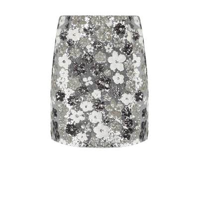 ESSENTIEL ANTWERP  FISHBONE SILVER SKIRT