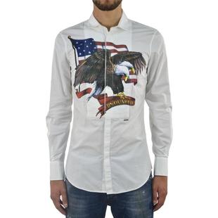 Bianca Dsquared2 Mod.S71DL0489S Camicia Stampa Grafica Uomo