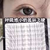 2025新款 小奶狐清冷感斜飞超细软狐系假睫毛女仿真妈生自然太阳花