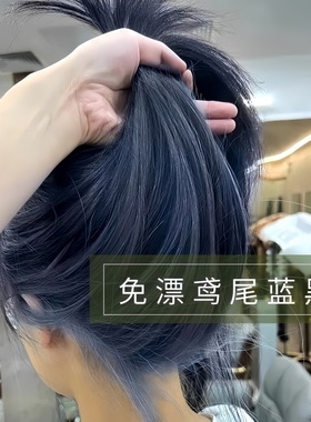 鸢尾蓝黑色染发剂天然植物纯膏女自己在家染泡泡沫无刺激正品牌男