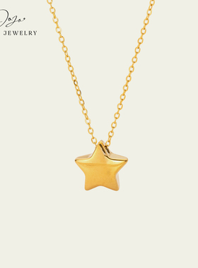 高级轻奢天然珍珠气泡幸运星项链