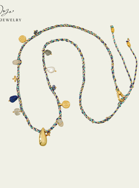 JoJo手工绳编藏族风珍珠毛衣链