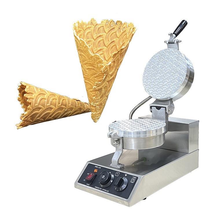 广州商用手动版三角形花纹鸡蛋蛋筒机冰激凌酥脆卷筒机