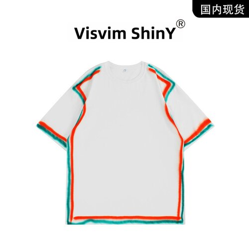 VISVIM SHINY港风撞色拼接T恤短裤套装女夏休闲运动风两件套小众