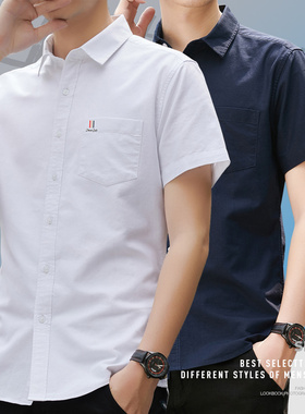 VISVIM BESSEL男士牛津纺纯棉短袖条纹衬衫2025新款休闲长袖衬衣