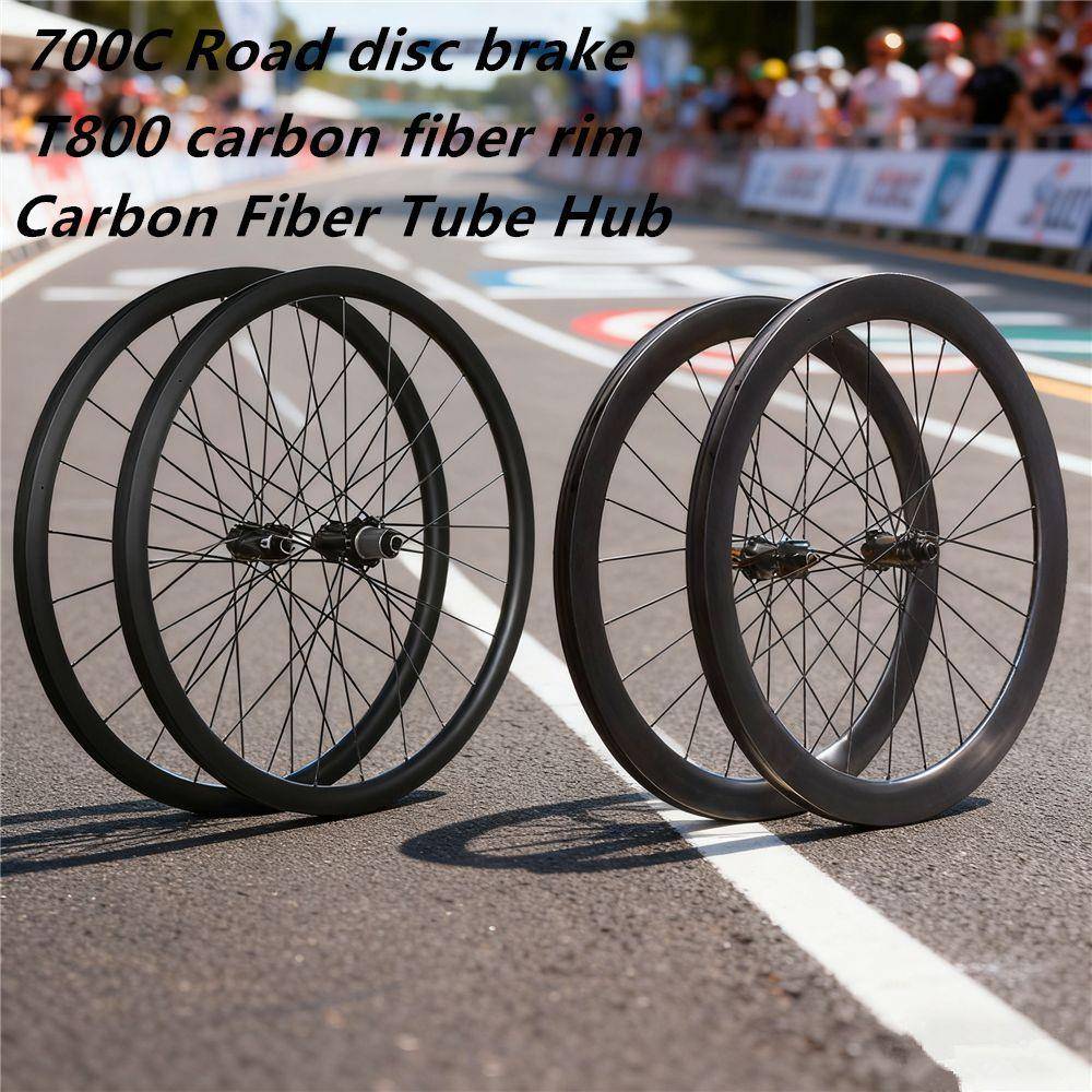 700C公路车轮组T800碳纤维32/46mm 六丁中锁快拆桶轴承6爪120响