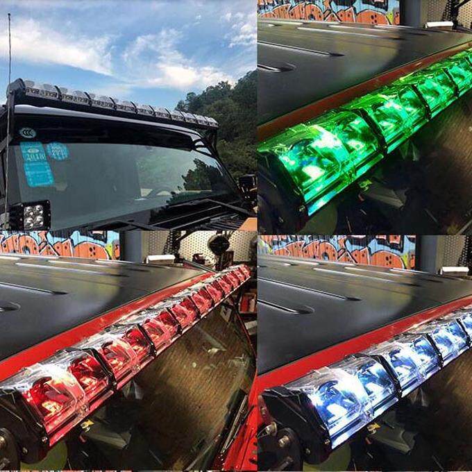 适用猛禽F150坦途牧马人FJ酷路泽前杠射灯车顶七彩变色高亮LED灯