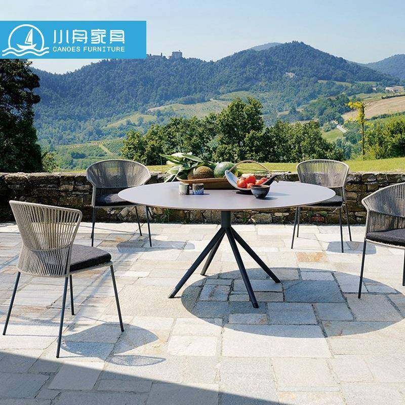 户外桌椅露台天台庭院岩板餐桌简约阳台绳编防水防晒休闲椅子组合,商业/办公家具,商用藤编家具,淘宝优惠券,粉丝福利购,淘宝优惠卷