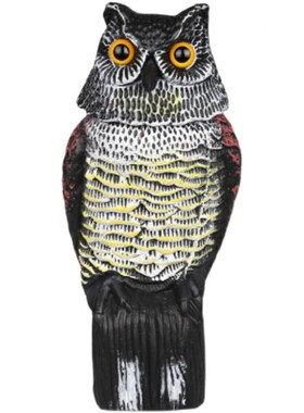 吓Fs003发发声猫头鹰鸟 超声家用E彷真动驱鸟神光器园林庭院物别