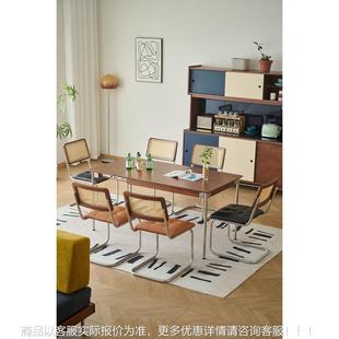 中古岩板可伸缩餐桌长方形实木可日式 2025款 折叠小户型饭桌餐桌椅