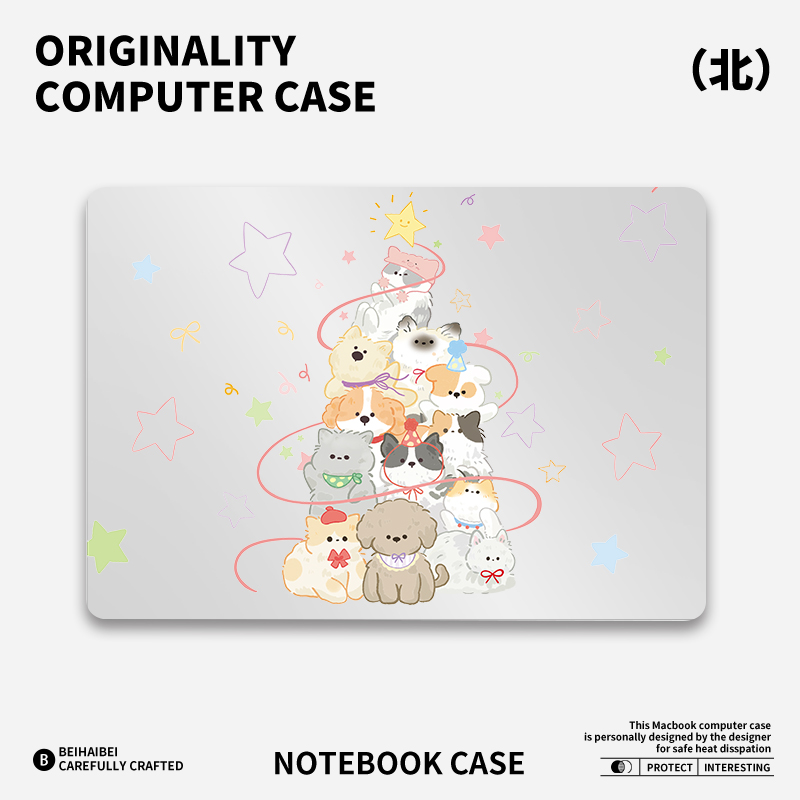 ins圣诞派对适用于苹果华为电脑mac笔记本电脑2025新款M2pro15寸macbook15保护壳macbookair13膜M3轻薄冰晶壳
