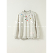 SWAP SENSE星语链诗·复古休闲彩色项链印花廓形男友风设计感卫衣