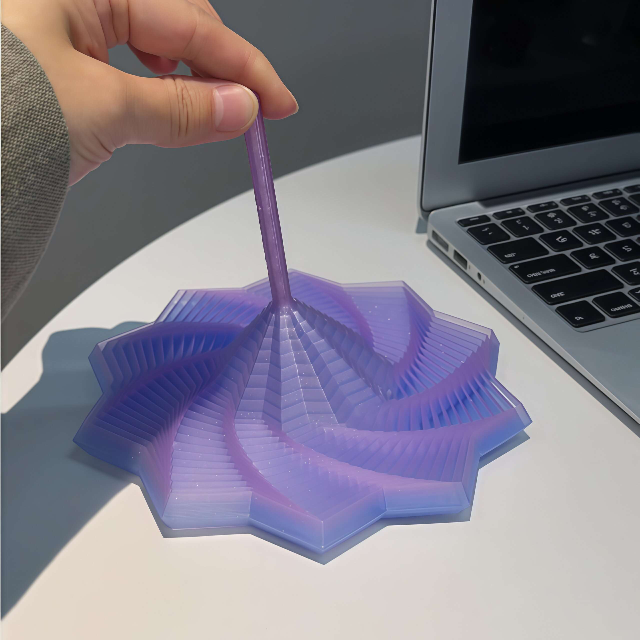 3d打印萝卜塔手柄堆叠解压玩具益智儿童螺旋立体八边形设计叠叠乐