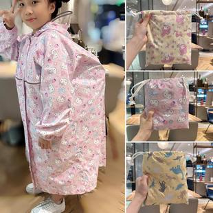 日系轻薄儿童雨衣男童女童幼儿园小学生防水防风防雪雨披带书包位