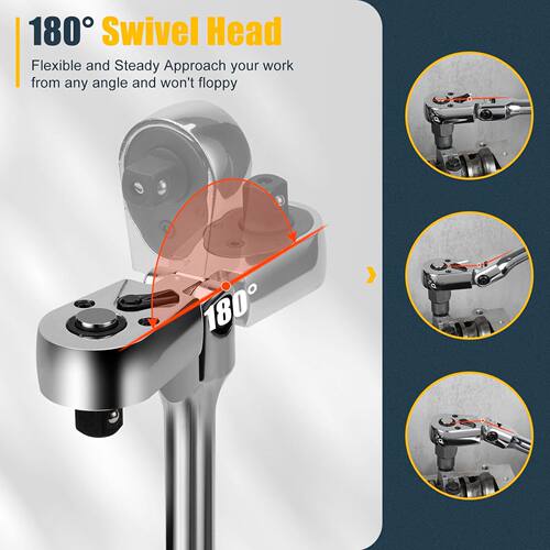 6件套摇头棘轮套装 6-Piece Flex Head Ratchet Set 1/4