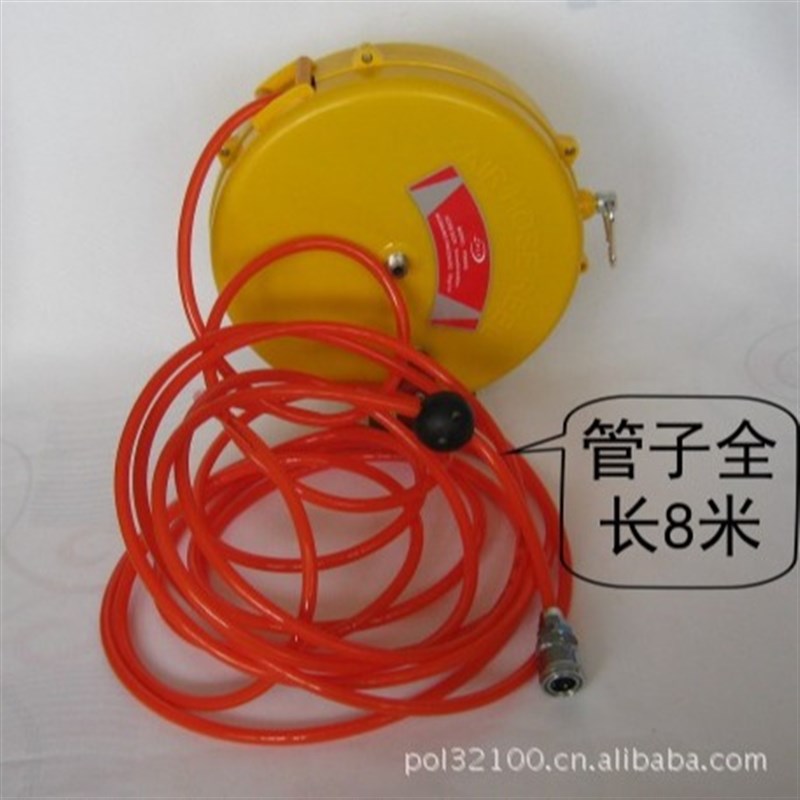 供应自动回收气管卷线绕管器水鼓电鼓8mm*5mm*8米PU自动卷管器
