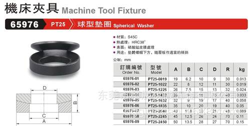 65976 PT25-0819 PT25-1022 PT25-1226 球型墊圈 精展配件