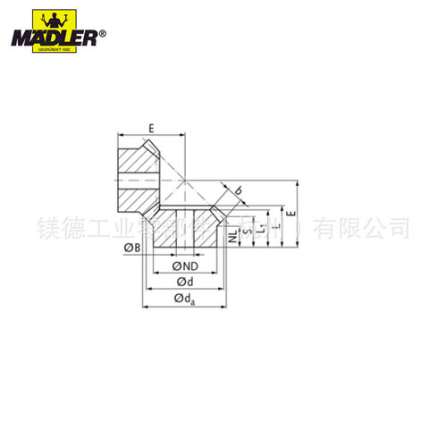 maedler 不锈钢制 带铣削 鼓形齿 直齿 伞齿轮  传动比 1:14:1