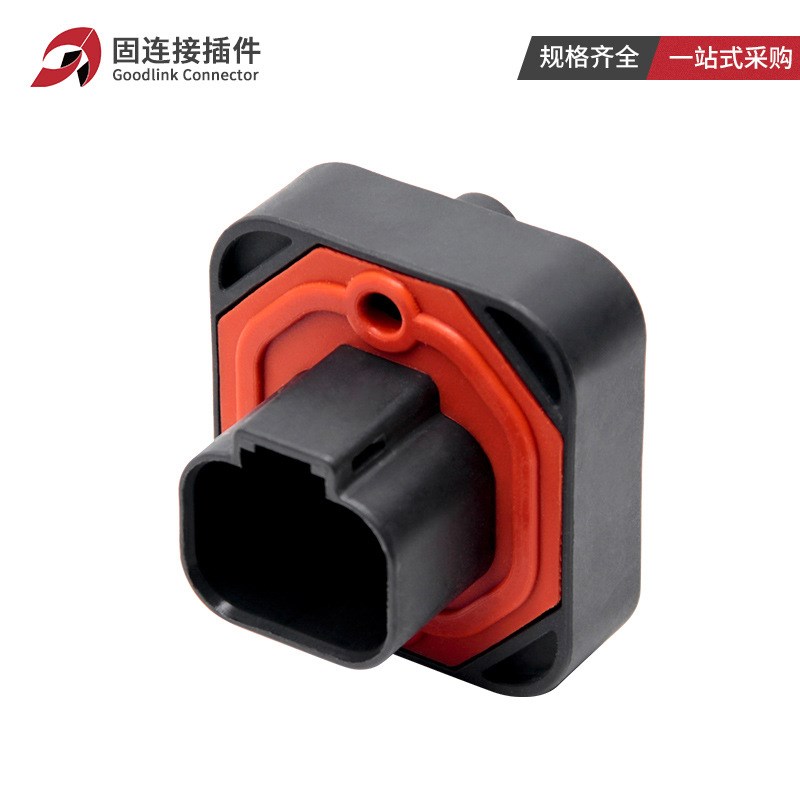 德驰型DT15-4PB 汽车连接器4孔黑色直针座防水接插件公母线束插头