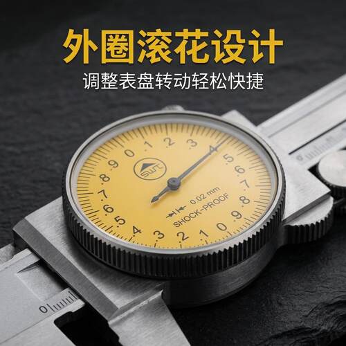 西南带表卡尺0-150 高精度工业级0-300不锈钢代表游标卡尺0-200mm