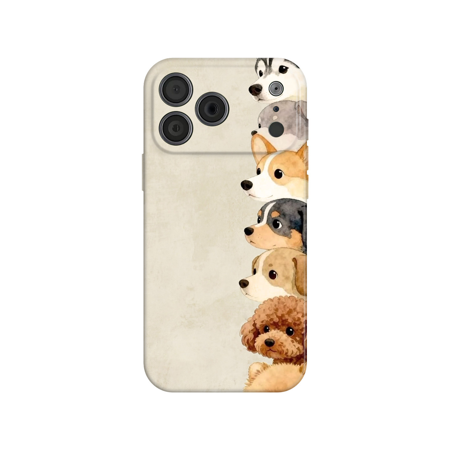 好奇狗狗~治愈复古水彩风适用iPhone17promax手机壳苹