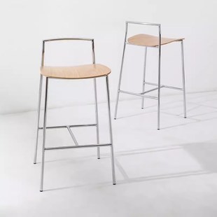 实木吧台椅子靠背椅久坐不累酒吧前台商用K高脚椅餐厅家用岛台凳