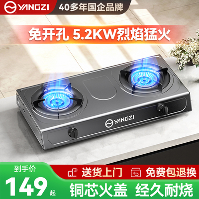 扬子燃气灶双灶家用台式节能大火力天然气液化气煤气炉灶2025新款