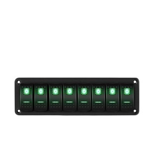 24V 8位翘I板开关组合板DC12 8位车船用开关船形摇杆面板 汽车改装