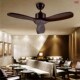 木质静音吊扇无灯复古餐厅风扇z灯客厅家用美式 实木吊扇灯简约遥