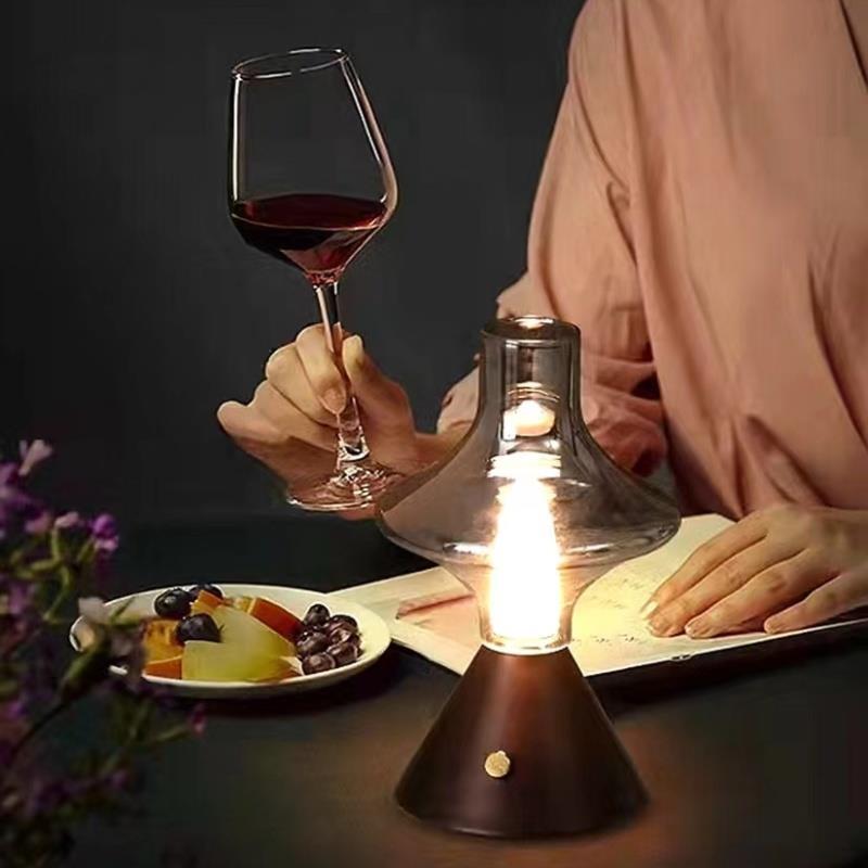 跨境触摸台灯酒吧咖啡饭厅吧台北欧创意覆古玻璃桌灯装饰气氛灯