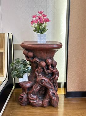 假山底座摆件客厅阳台花盆架加高垫仿木石桌置物架花架落地装饰品