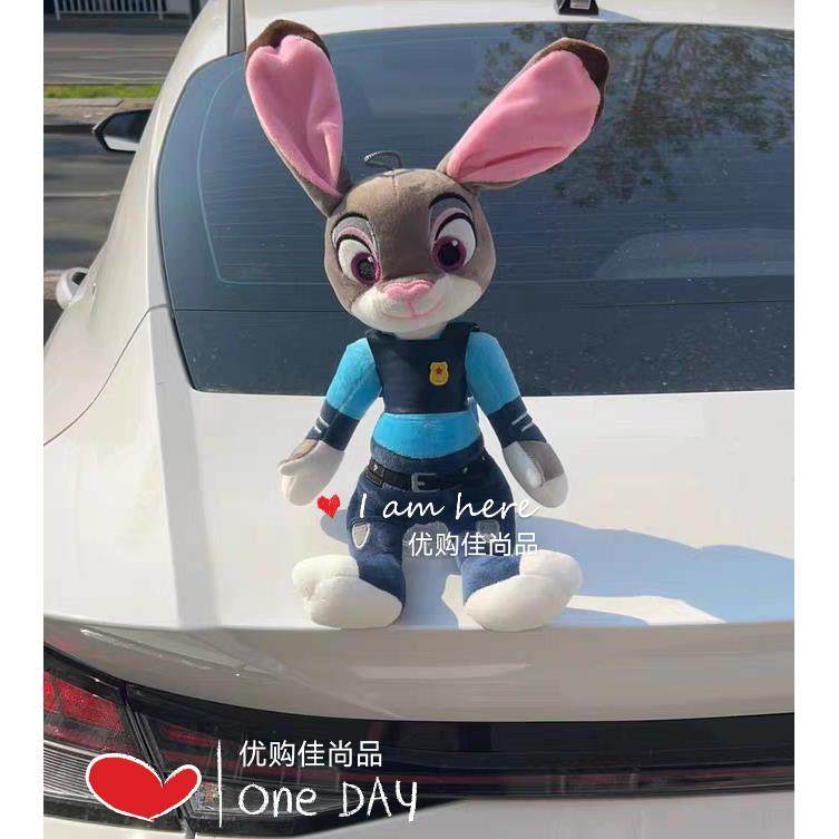 汽车车尾挂件玩偶朱迪兔子车顶装饰车尾贴趣味公仔汽车外饰品