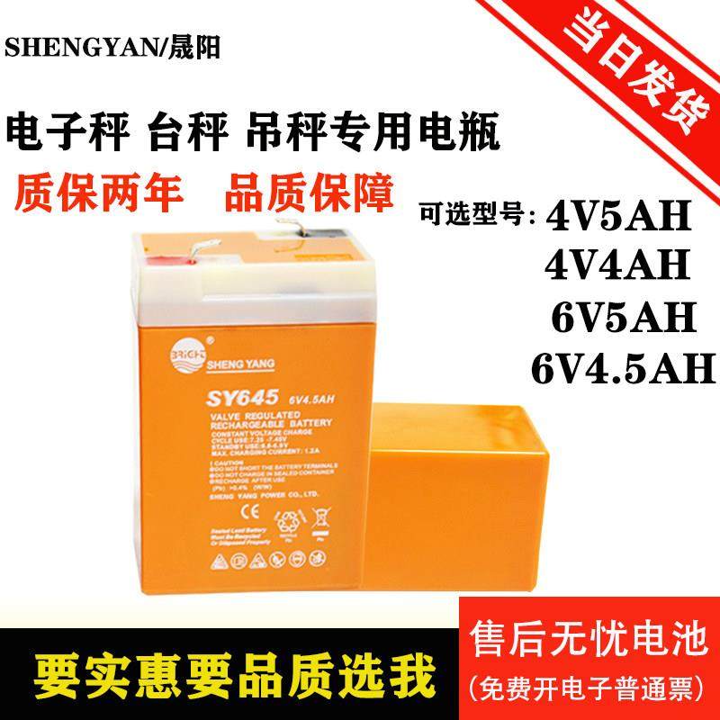 晟阳4伏电子秤蓄电池SY4504v4ahSY6456v5通用电瓶吊秤台秤称专用